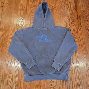 Myles Smith Official Merch Embroidered Logo Washed Navy Hoodie